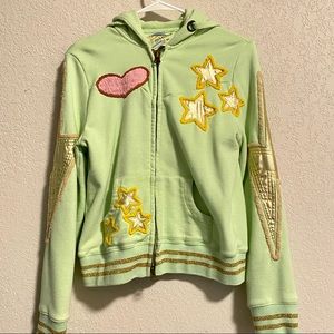 Joystick Dreamland Mint Owl Retro Zip Up Hoodie L